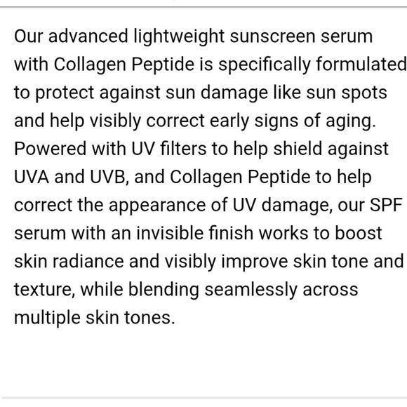 Kiehl's Better Sun Screen UV Serum SPF 50+ Collagen Peptide 0.5 fl. oz - Picture 7 of 8